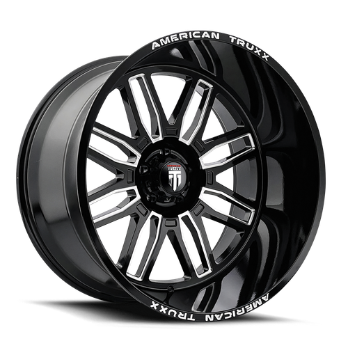 Restless AT1915 Black Milled 22X12 6-135 -44MM 87.1MM Off Road Wheels American Truxx