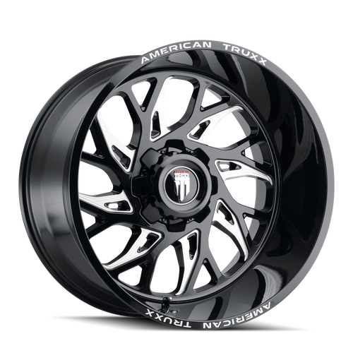 Destiny AT1913 Gloss Black Milled 24X14 8-170 -76MM 125.2MM Off Road Wheels American Truxx