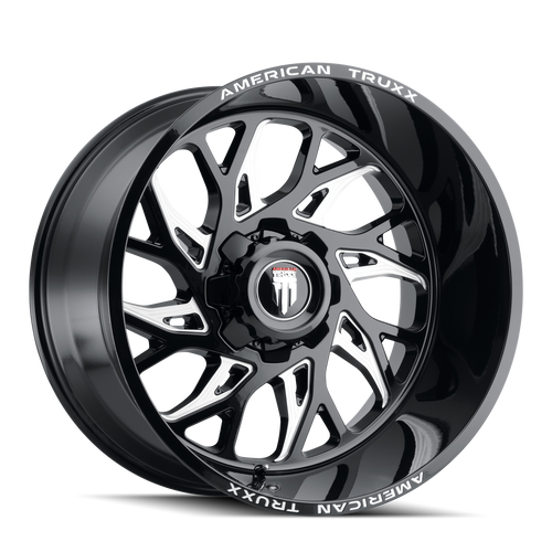 Destiny AT1913 Gloss Black Milled 20X10 8-170 -24MM 125.2MM Off Road Wheels American Truxx