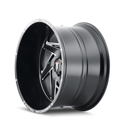 Spiral AT1906 Satin Black Milled 24X14 8-165.1 -76MM 125.2MM Off Road Wheels American Truxx