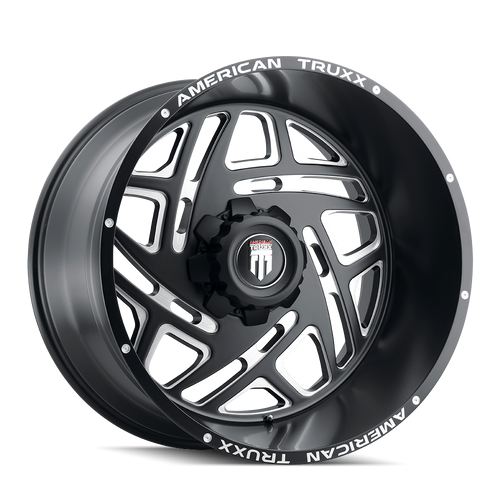 Cosmos AT1904 Satin Black Milled 24X14 5-127 -76MM 78.1MM Off Road Wheels American Truxx