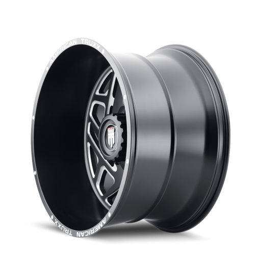 Cosmos AT1904 Satin Black Milled 22X12 8-180 -44MM 124.2MM Off Road Wheels American Truxx