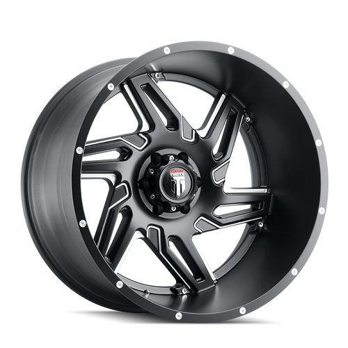 Spurs AT186 Satin Black Milled 24X14 6-135 -76MM 87.1MM Off Road Wheels American Truxx
