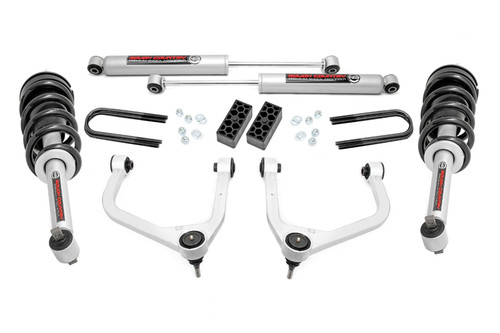 25 Chevy 1500 RR Mono Leaf N3 Struts 3.5 in Lift Kit - Rough Country 