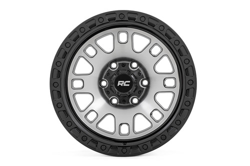 18x9 6x5.5 4.53BS  Rough Country 82 Series Mach Semi Gloss Bl