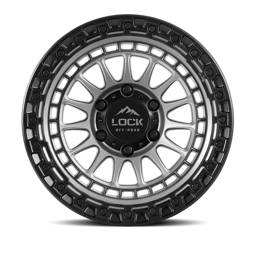 17x9 5x5.0 5BS Matte Grey W/Matte Black Ring Mojave