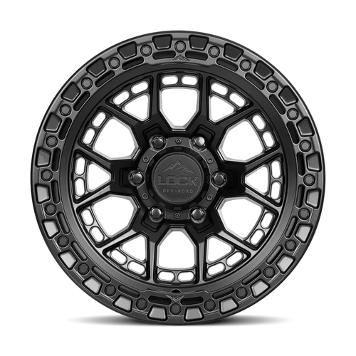 17x9 6x5.5 5BS Matte Black W Matte Black Ring Commando