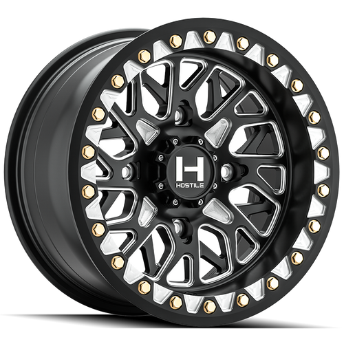 Hostile (UTV) Ridgecrest-Beadlock 15x10 4x137 0mm ET Blade Cut (Satin) finish Wheel