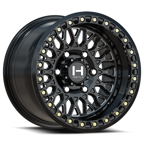 Jackal Beadlock 15x10 6x5.5 +0mm Gloss Black Blade Cut