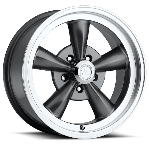 15x8 5x4.5 3.75BS 141H Legend 5 Gunmetal Machined Lip - Vision Wheel