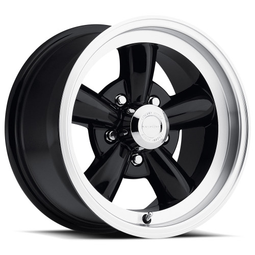 17x8 6x5.5 5.25BS 141H Legend 5 Gloss Black Machined Lip - Vision Wheel
