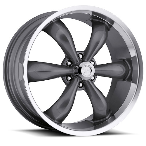 20x9 6x5.5 6.05BS 142 Legend 5 Gunmetal Machined Lip - Vision Wheel