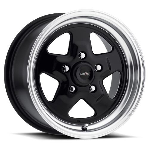 15x10 5x4.5 4.5BS 521H Nitro Gloss Black Machined Lip - Vision Wheel
