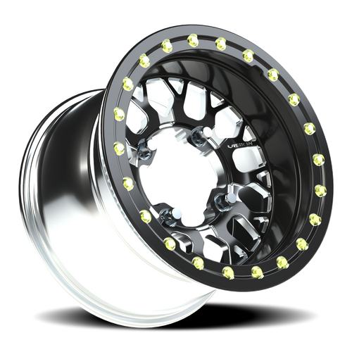 15x10 4x156 0BS 346 Storm Gloss Black Milled Spoke - 346BL151156BMS55 - Vision Wheel