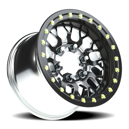 15x10 6x5.5 0BS 346 Storm Gloss Black Milled Spoke - 346BL151655BMS65 - Vision Wheel