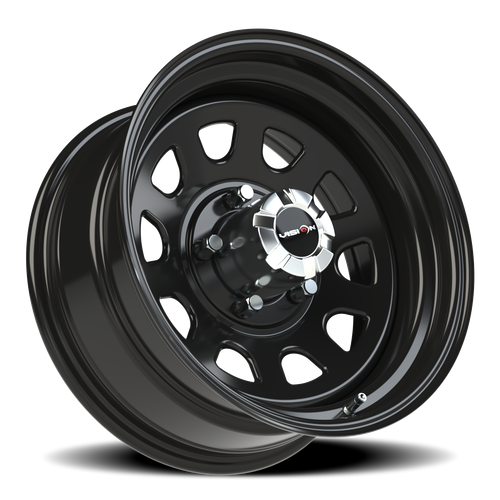 17x8 5x5.5 4BS 84H D-Window Steel Gloss Black - Vision Wheel