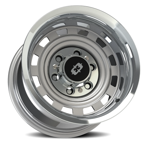 15x8 6x5.5 4BS 54 Cheyenne Silver Machined Lip - Vision Wheel