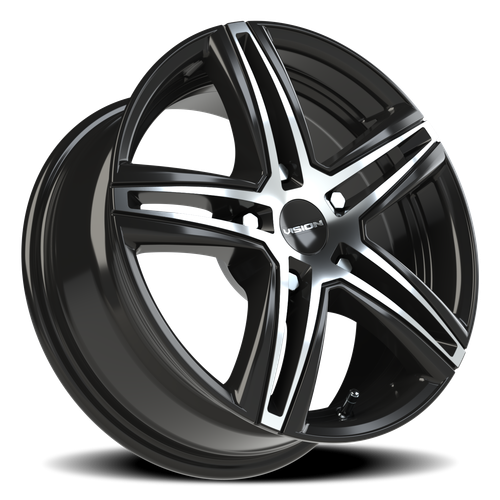 15x6.5 5x100 5.17BS 640 Nitrous FWD Gloss Black Machined Face - Vision Wheel
