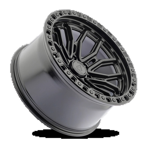 Terra 20x10 6x5.5 -18mm Satin Black Center Glossy Black Lip
