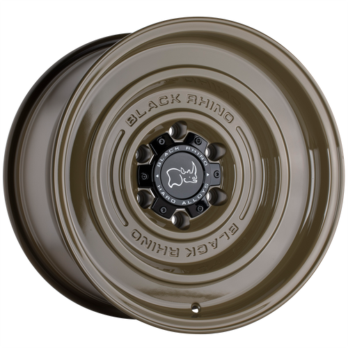 17X9.5 5X5 4.54BS Solid Gloss Alligator Green - Black Rhino