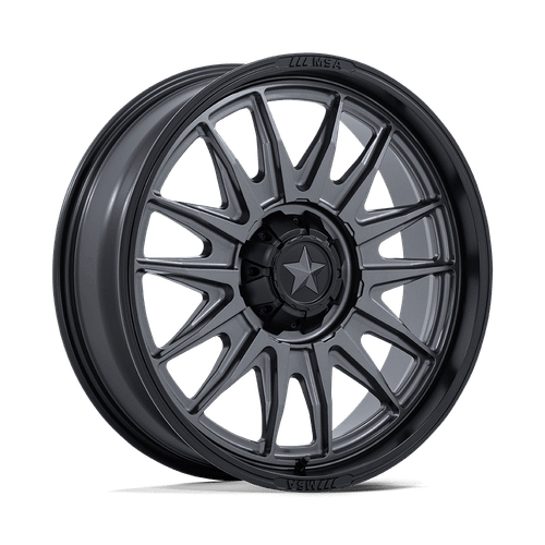 M55 Commander UTV 20x7 4x137/4x156 +0mm Matte Gunmetal w/ Matte Black Lip
