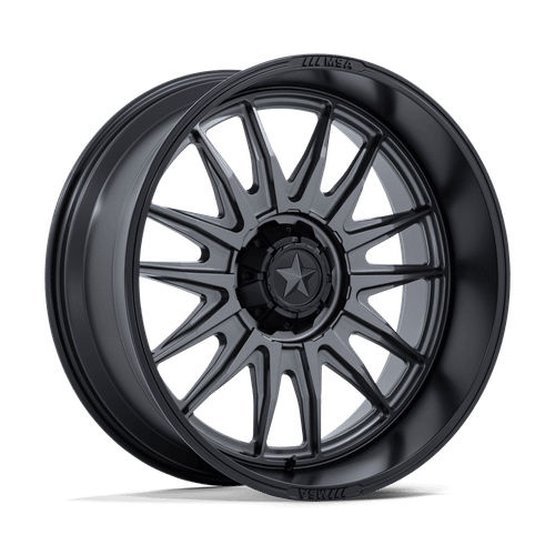 M55 Commander UTV 24x10 5x4.5 -25mm Matte Gunmetal w/ Matte Black Lip