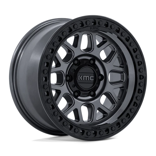 KM549 Grs 20x9 8x170 +18mm Gloss Gunmetal w/ Gloss Black