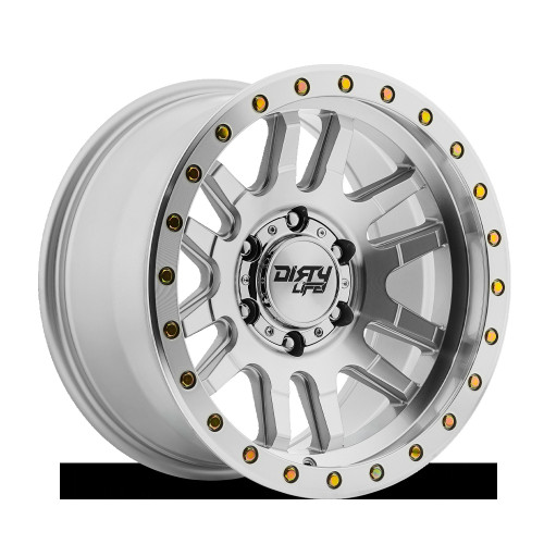 Dirty Life Race Wheels Canyon Pro 9309 M 17x9 6x139.7 -12mm Machined Silver [9309-7983M12]