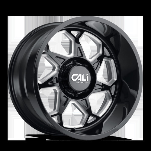 Cali Offroad Sevenfold 9111 22x12 8x165.1 -51mm Gloss Black Milled [9111-22281BM]