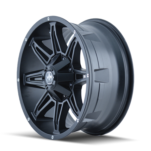 18x9 6x5.5/6x135 4.53BS 8090 Rampage Matte Black - Mayhem Wheels