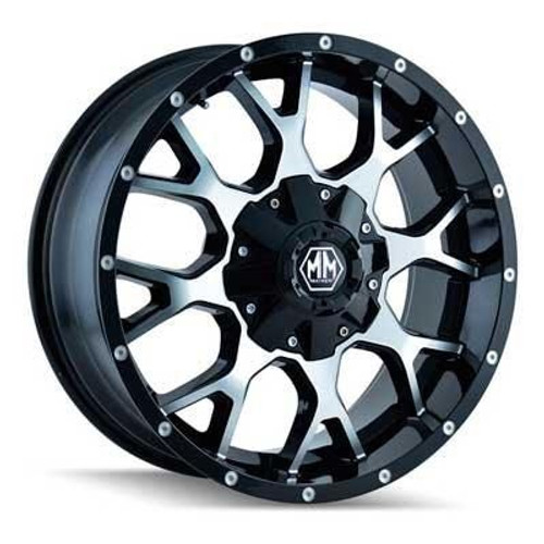 18x9 6x120/ 6x5.5 6.18BS 8015 Warrior Black/Machined - Mayhem Wheels 18x9 6x120/ 6x5.5 6.18BS 8015 Warrior Black/Machined - Mayhem Wheels
