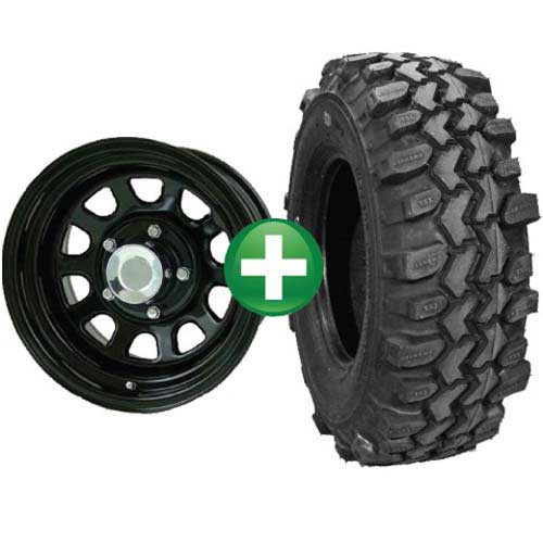 31x11.50x15 Swamper LTB / 15X8 Black "D" Wheels - Set of 4