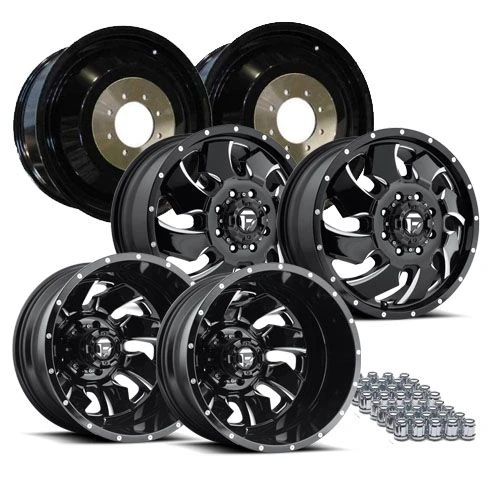 20" D574 Cleaver Dually Kit / Black & Milled - Fuel Off-Road