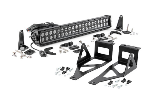 LED Light Bumper Mount 2" Black Dual Row Ford Super Duty (05-07)