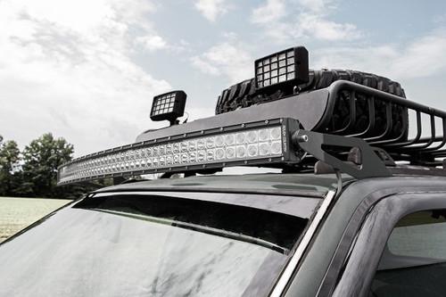 LED Light Mount Upper Windshield 50" Curved Jeep Grand Cherokee ZJ (93-98)