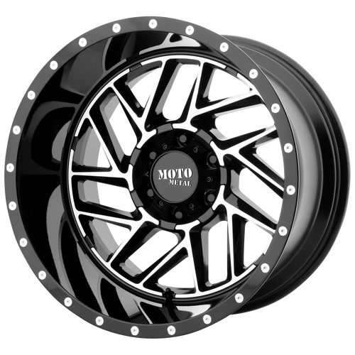 20x9 6x135 5.71BS MO985 Breakout Gloss Black Machined - Moto Metal Wheels