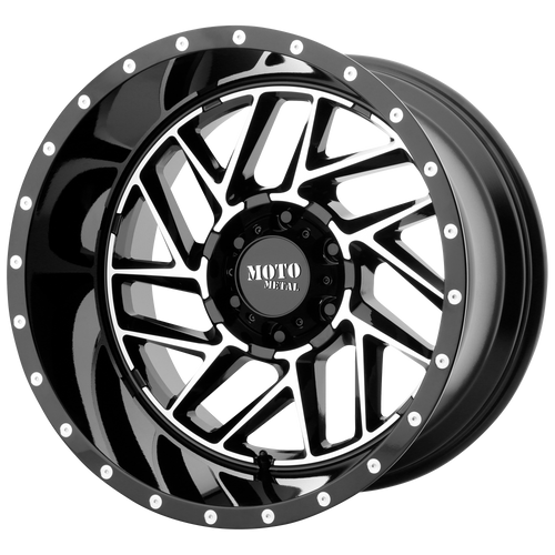 20x9 6x5.5 5BS MO985 Breakout Gloss Black Machined - Moto Metal Wheels