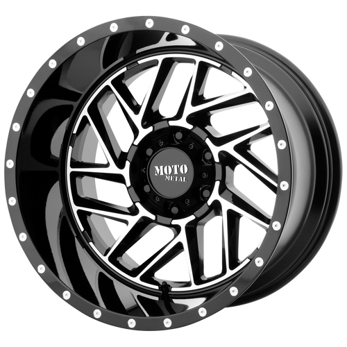 20x9 6x5.5 5BS MO985 Breakout Gloss Black Machined - Moto Metal Wheels
