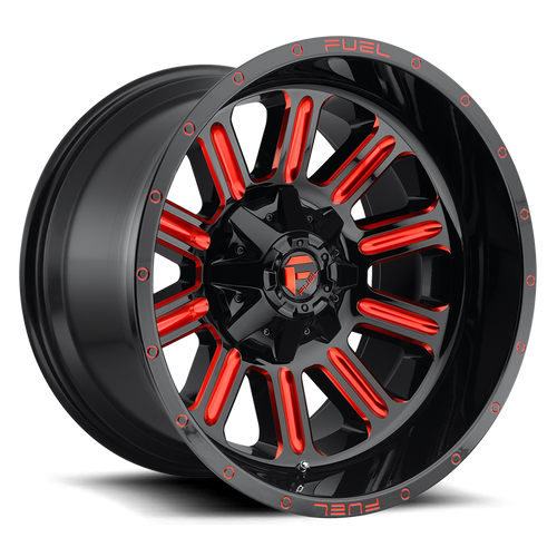 20x12 8x6.5 4.75BS D621 Hardline Gloss Blk/Red - Fuel Off-Road