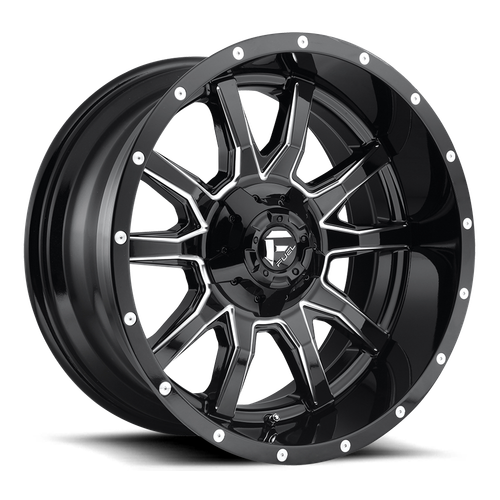 20x9 6x5.5/6x135 5BS D627 Vandal Gloss Black Milled - Fuel Off-Road