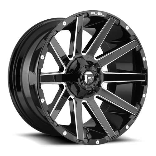 20x10 5x4.5/5x5 4.75BS D615 Contra Gloss Blk Mil - Fuel Off-Road