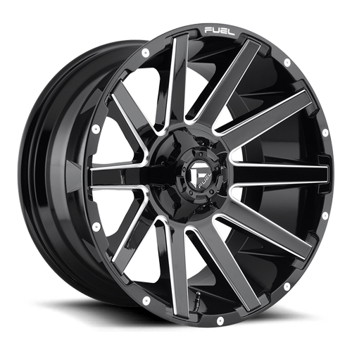 20x9 5x5.5/5x150 5BS D615 Contra Gloss Blk Mil - Fuel Off-Road