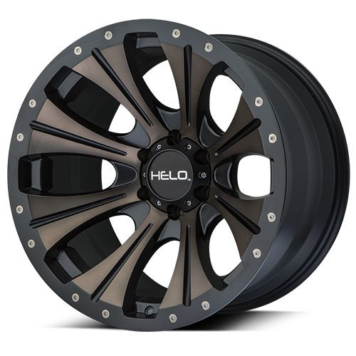 Only 4 Left! 17x9 8x170 4.53BS HE901 Satin Black w/Dark Tint  - Helo Wheels
