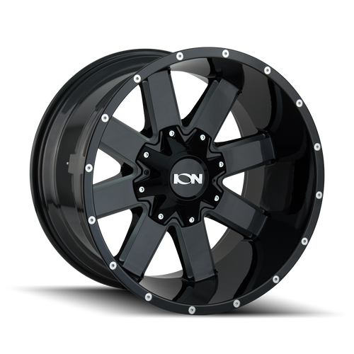 17x9 6x5.5/6x135 4.53BS Type 141 Gloss Black/Milled Spokes - Ion Wheel