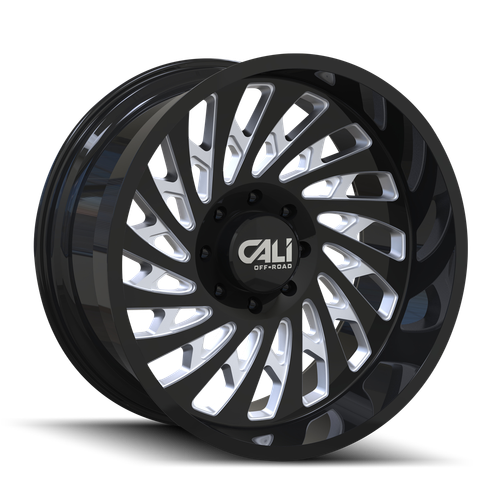 9108 Switchback 20x12 5x5 -51mm Gloss Black/Milled Spokes