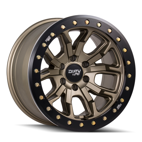 17x9 5x5 4.53BS Dt1 Matte Gold - Dirty Life Wheels