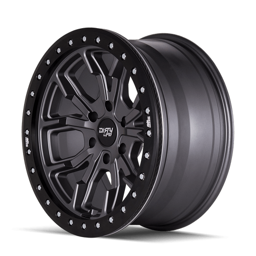 17x9 6x5.5 4.53BS Dt1 Matte Gunmetal - Dirty Life Wheels