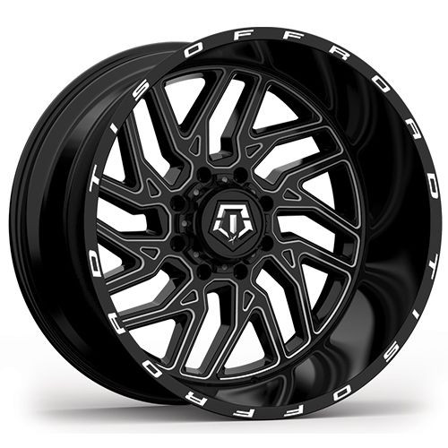 20x12 5x5.5/5x150 4.77BS 544BM Gloss Black w/Milled Acc - Tis Off Road Wheels 20x12 5x5.5/5x150 4.77BS 544BM Gloss Black w/Milled Acc - Tis Off Road Wheels