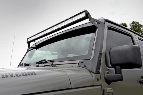 LED Light Mounts Upper Windshield 50" Jeep Wrangler JK  (07-18)