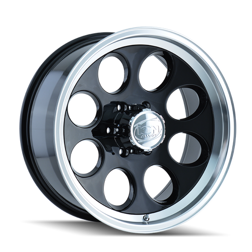 16x10 8x6.5 4BS Type 171 Black/Machined Lip - Ion Wheel